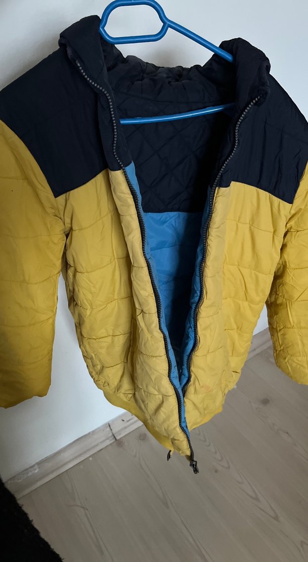 Mavi Siyah Fermuarlı Erkek Mont - Görsel 3