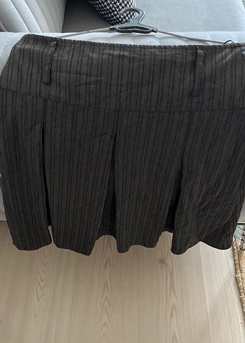 Gri Pileli Mini Hamile Eteği - Görsel 2