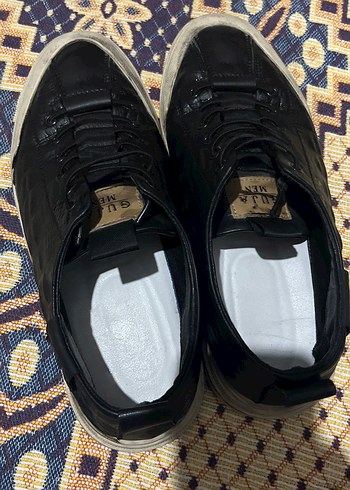 Siyah deri Street Style Erkek Bağcık - Görsel 2