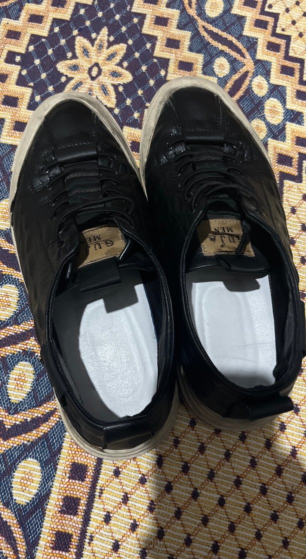 Siyah deri Street Style Erkek Bağcık - Görsel 2