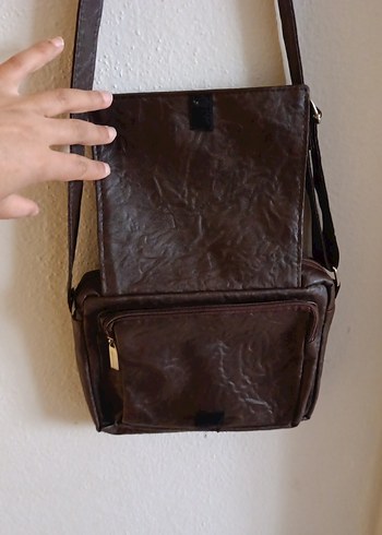 Kahverengi Deri erkek Çanta Fermuarlı - Görsel 6