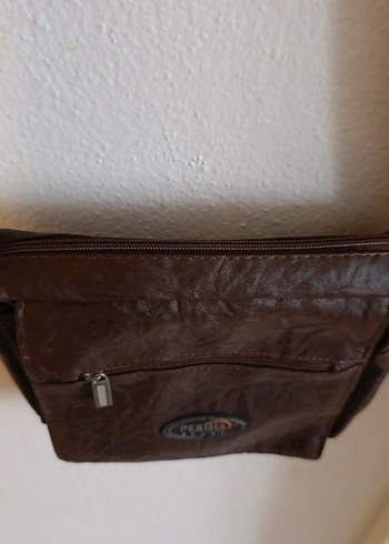 Kahverengi Deri erkek Çanta Fermuarlı - Görsel 5