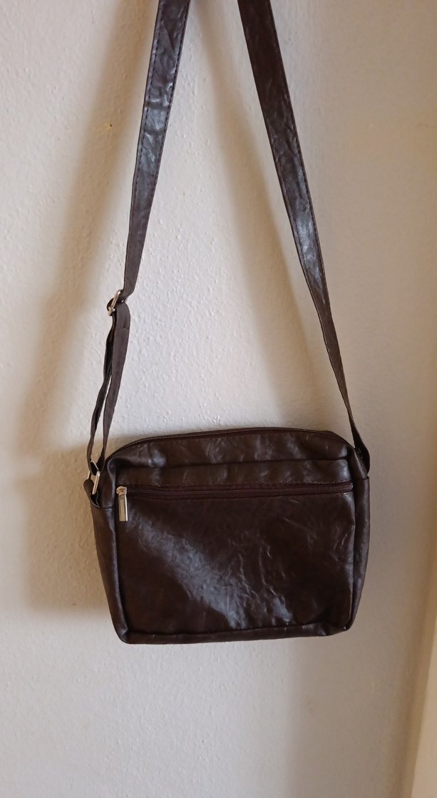 Kahverengi Deri erkek Çanta Fermuarlı - Görsel 4