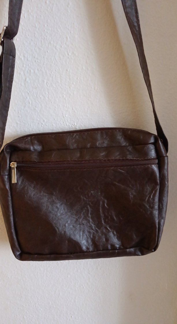 Kahverengi Deri erkek Çanta Fermuarlı - Görsel 3