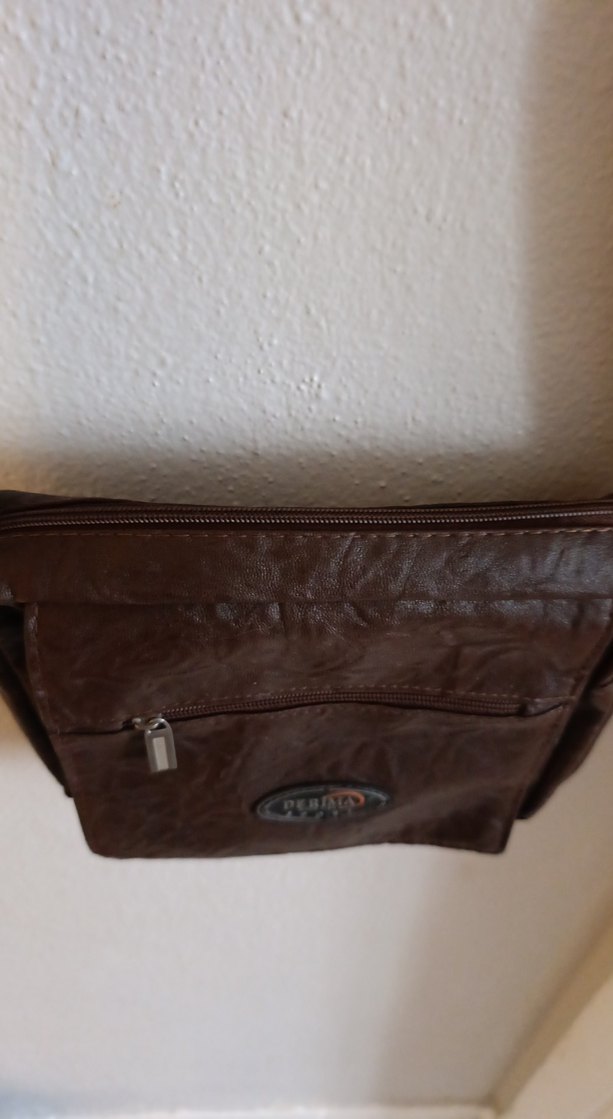 Kahverengi Deri erkek Çanta Fermuarlı - Görsel 5