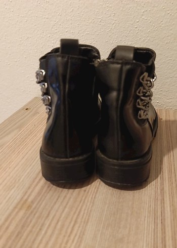 Parlak Siyah kız çocuk Goth Botları - Görsel 4