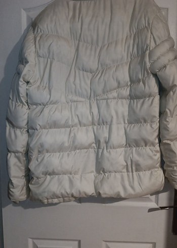 erkek Beyaz Fermuarlı Kış Montu - Görsel 8