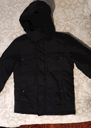 Siyah Kapüşonlu Erkek mont - Görsel 6