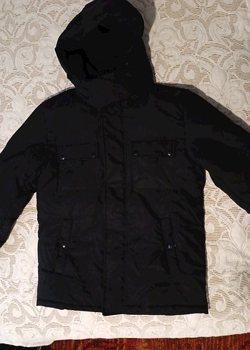 Siyah Kapüşonlu Erkek mont - Görsel 7