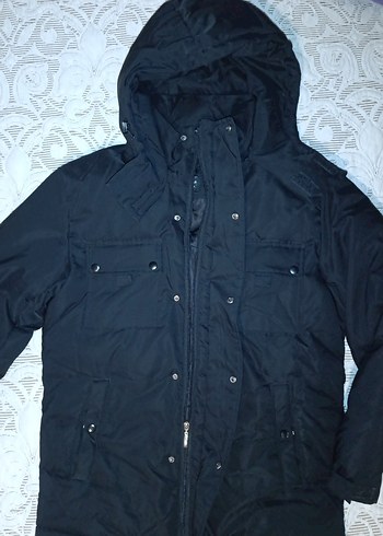 Siyah Kapüşonlu Erkek mont - Görsel 12