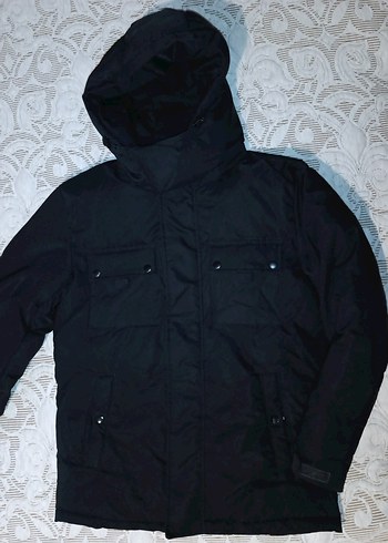 Siyah Kapüşonlu Erkek mont - Görsel 9