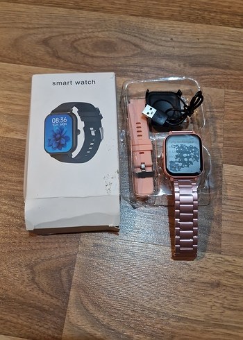 Pembe Metal Kordonlu Akıllı Saat
