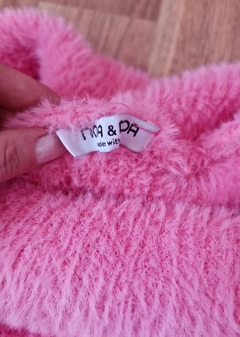 s Beden pembe Renk Pembe Boğazlı Kadın Triko Kazak
