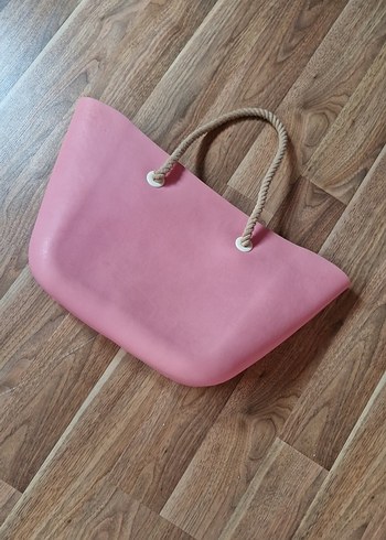 Pembe Minimalist Kadın Plaj Çantası