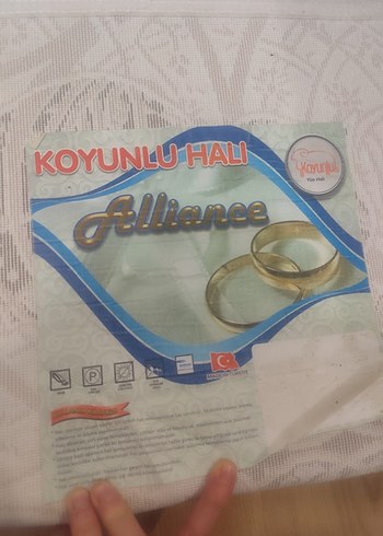 koyunlu yün halı Beyaz Nakışlı Geleneksel Halı - Görsel 2