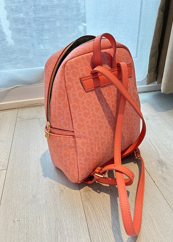 Pembe Minimalist Desenli Kadın Sırt Çantası - Görsel 6