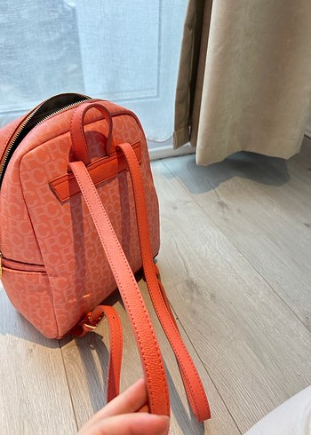 Pembe Minimalist Desenli Kadın Sırt Çantası - Görsel 13