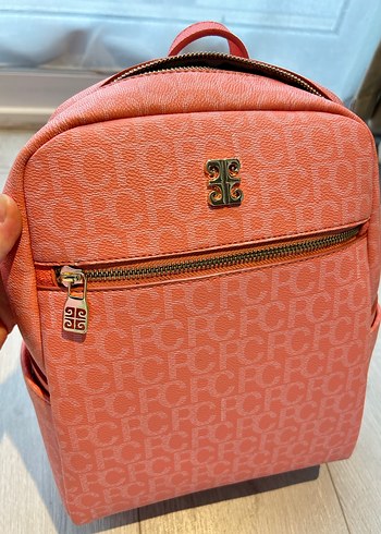 Pembe Minimalist Desenli Kadın Sırt Çantası - Görsel 10