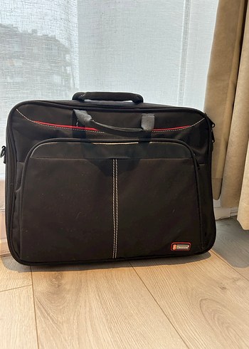 Kadın Siyah Deri Laptop Çantası - Görsel 7