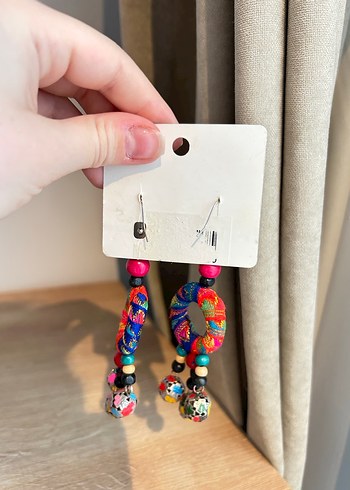 Renkli Boncuklu Bohem Küpe - Görsel 6