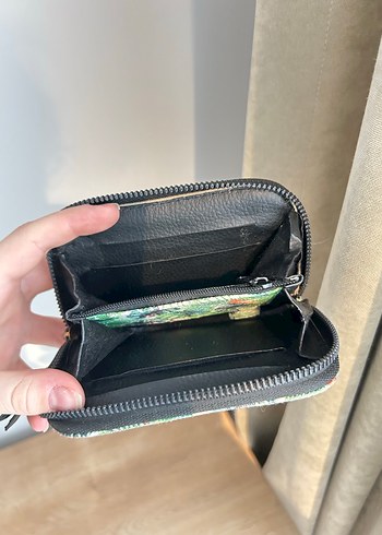 Yeşil Desenli Fermuarlı Kadın Cüzdanı - Görsel 9