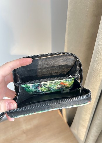 Yeşil Desenli Fermuarlı Kadın Cüzdanı - Görsel 7