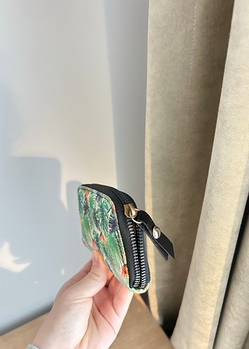 Yeşil Desenli Fermuarlı Kadın Cüzdanı - Görsel 2