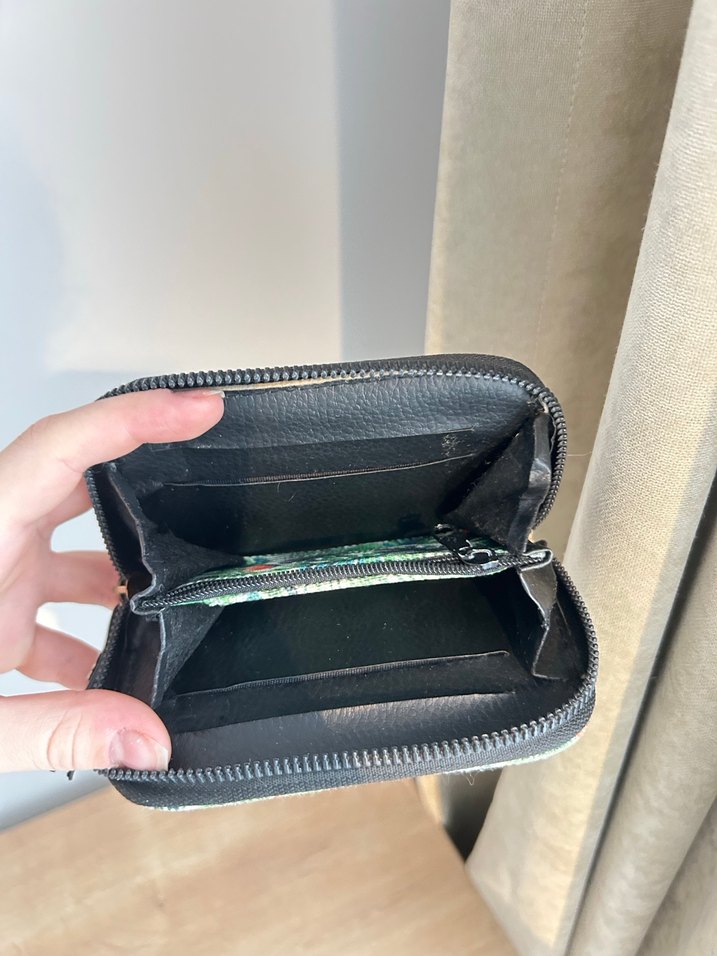 Yeşil  Desenli Fermuarlı Kadın Cüzdanı - Görsel 5