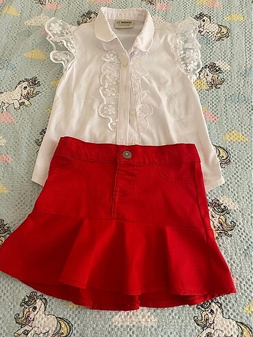 4 yaş kız çocuk kırmızı beyaz gösteri kıyafeti