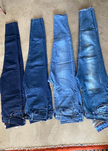 Zara 5 pantolon Gri Kadın Denim Jean - Normal Boy, Dar Kesim