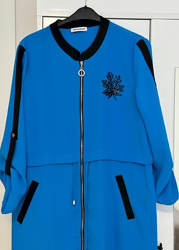 Renkli Baskılı Mavi Günlük Fermuarlı Tunik - Görsel 2