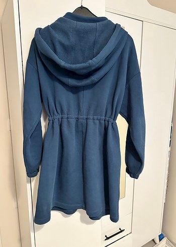 Mavi Kapüşonlu, Kemerli Hamile Ceketi - Görsel 3