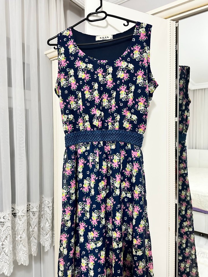 Çiçek Desenli Uzun Bohem Elbise - Görsel 2