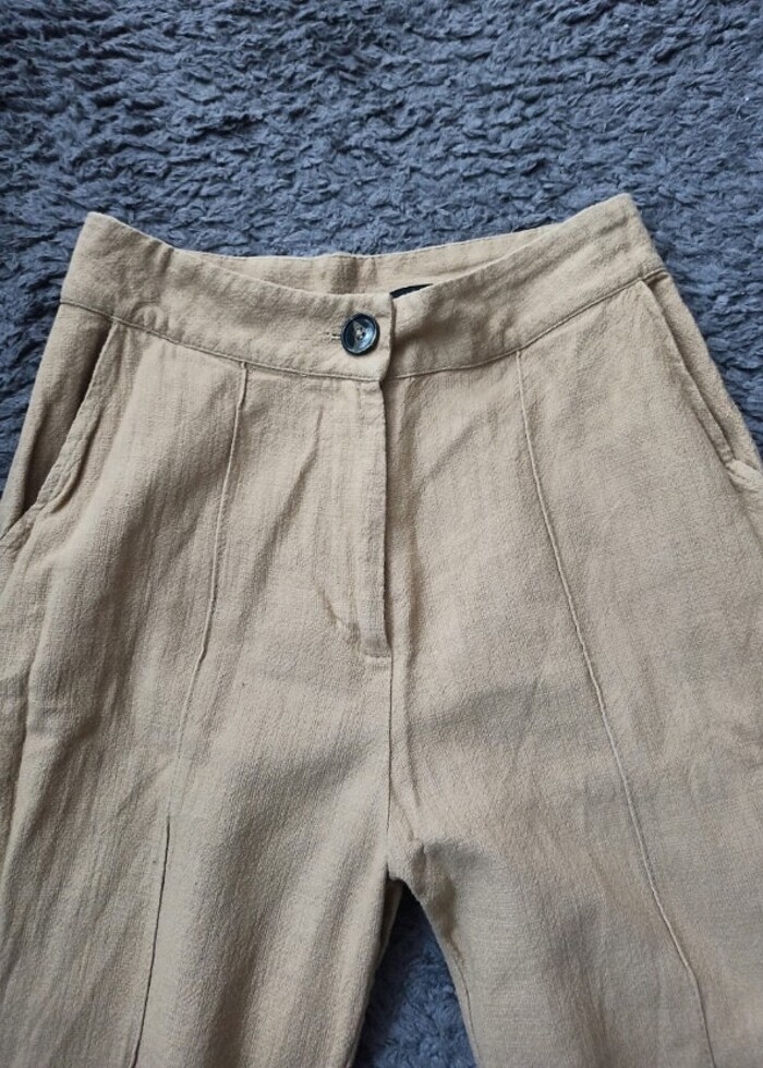 Kumaş keten bilek pantolon - Görsel 2