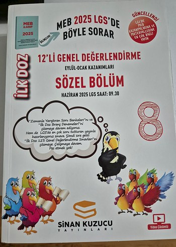 2025 LGS Sözsel Bölüm 12'li Genel Değerlendirme Kitabı