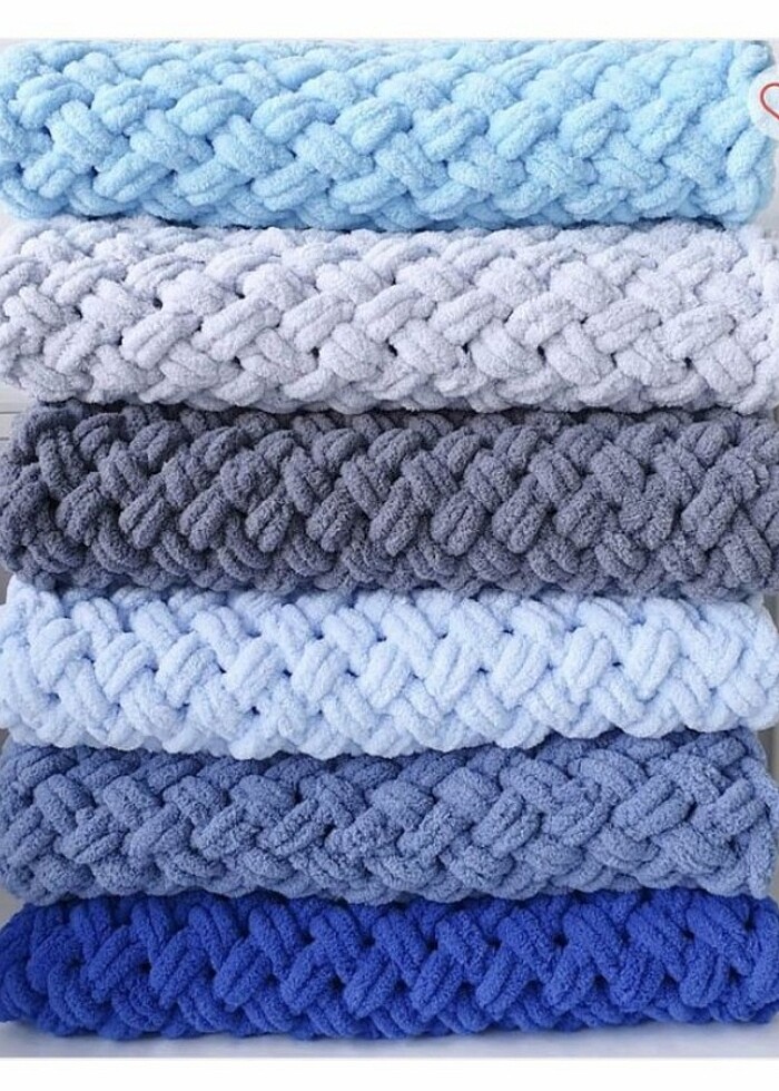 Alize puffy battaniye el örgüsü el emeği battaniye - Görsel 2