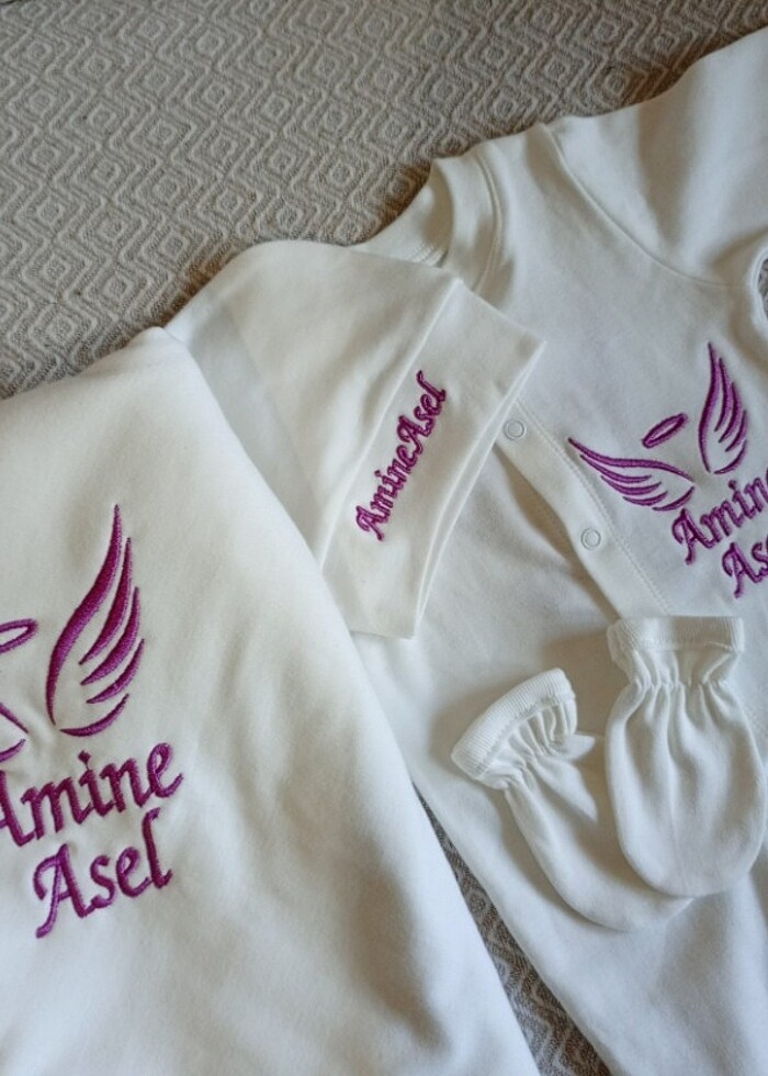 Nakışlı Tulum hastane çıkış bebek giyim  - Görsel 2