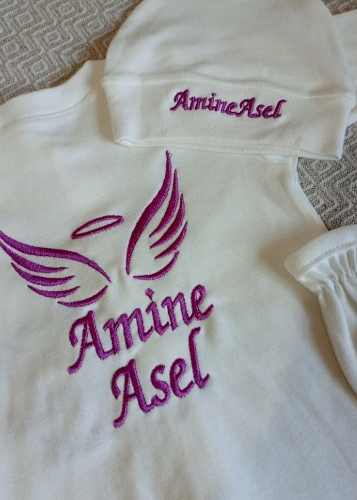 Nakışlı Tulum hastane çıkış bebek giyim  - Görsel 4