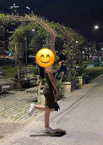 s Beden kahverengi Renk Kahverengi Uzun Fitilli Triko Elbise