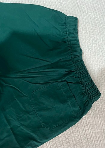 s Beden Kemerli Yeşil Kadın Midi Kumaş Pantolon