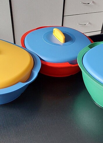 Tupperware saklama sunum servis kapları 3'lü