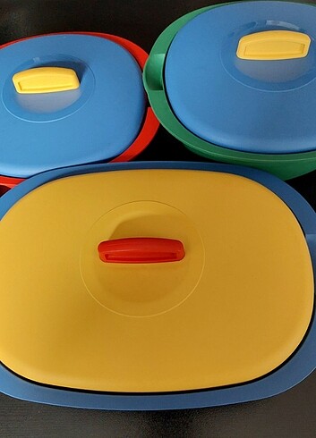 Beden Tupperware saklama sunum servis kapları 3'lü