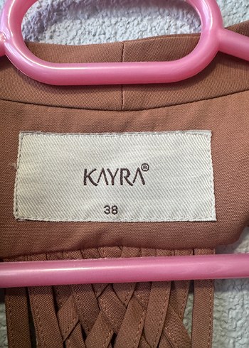 Kayra Bej Uzun Kesim Kadın Blazer Ceket