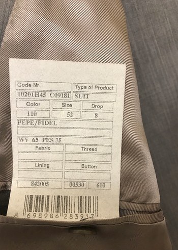 Gri Düğmeli Erkek Takım Elbise 8 drop Pierre cardin - Görsel 4