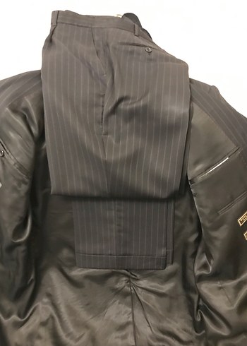 Lacivert çizgili 8 drop Pierre cardin takım elbise - Görsel 4