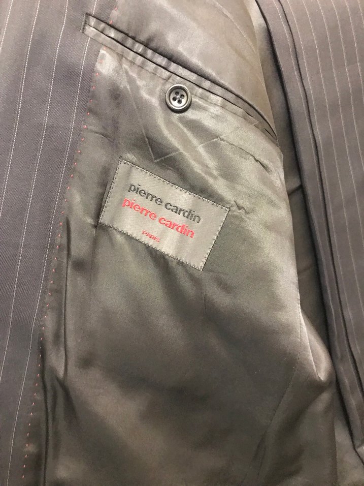 Lacivert çizgili 8 drop Pierre cardin takım elbise - Görsel 3