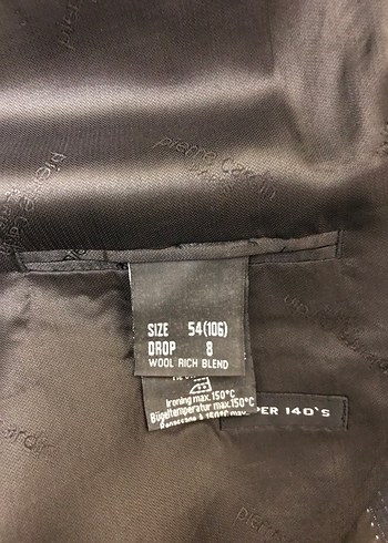 Lacivert ,çizgili 54/8 drop Pierre cardin takım elbise - Görsel 5