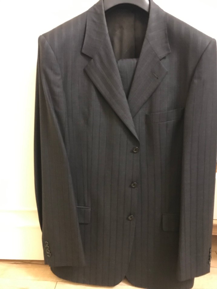 Lacivert ,çizgili 54/8 drop Pierre cardin takım elbise - Görsel 3