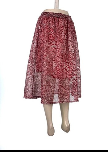 Vintage Love Bordo Desenli Uzun Bohem Midi Etek