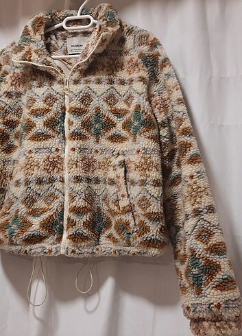 Pull&Bear Desenli Suni Yünlü Mont